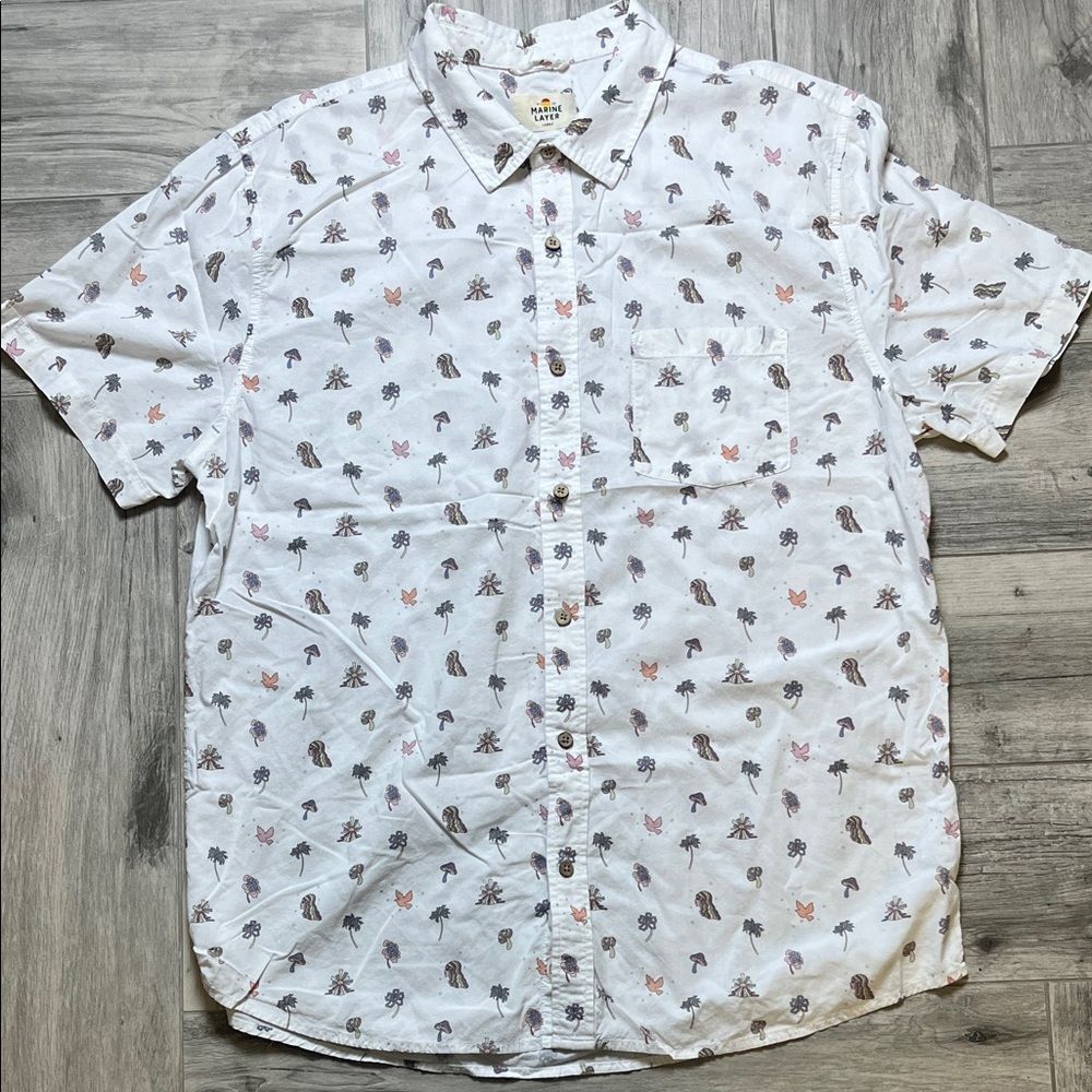 Marine Serre White Shirt with Multicolor Pattern